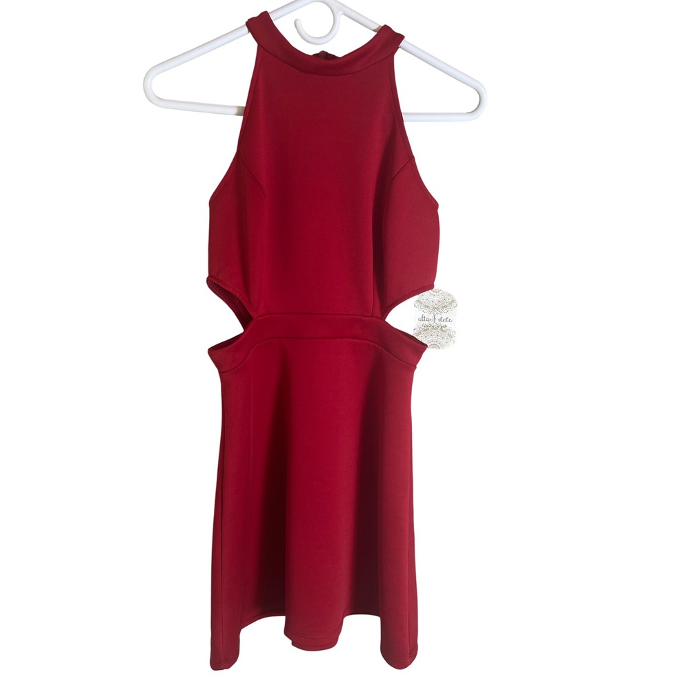 Altar'd State Cutout Mini Dress Womens S Red Halter Neck Sleeveless DLDK119